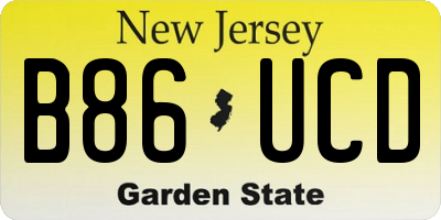 NJ license plate B86UCD