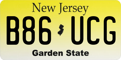 NJ license plate B86UCG