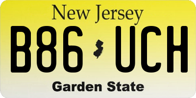 NJ license plate B86UCH