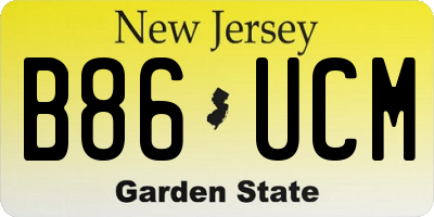 NJ license plate B86UCM