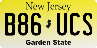 NJ license plate B86UCS
