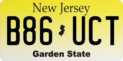 NJ license plate B86UCT