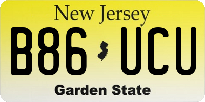 NJ license plate B86UCU