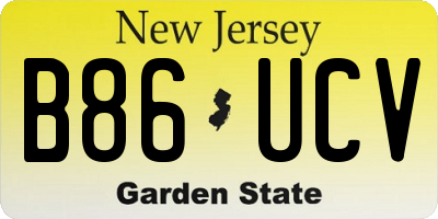NJ license plate B86UCV