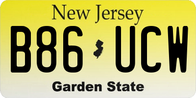NJ license plate B86UCW