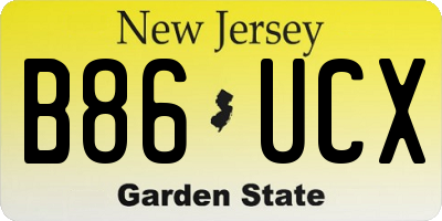 NJ license plate B86UCX