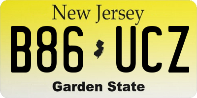 NJ license plate B86UCZ