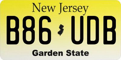 NJ license plate B86UDB