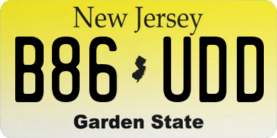 NJ license plate B86UDD