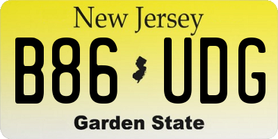 NJ license plate B86UDG