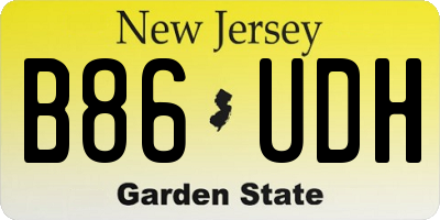 NJ license plate B86UDH