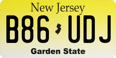 NJ license plate B86UDJ