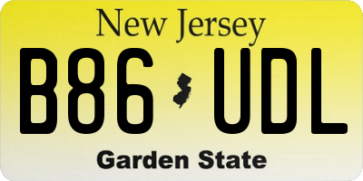 NJ license plate B86UDL