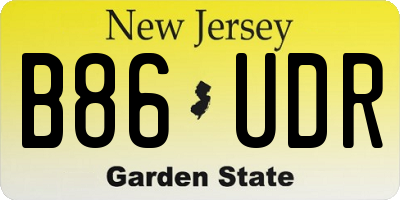 NJ license plate B86UDR