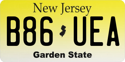 NJ license plate B86UEA