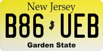 NJ license plate B86UEB