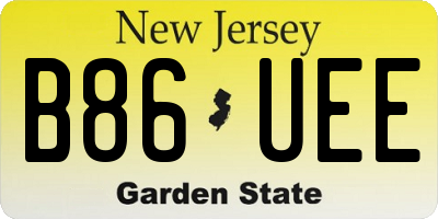 NJ license plate B86UEE