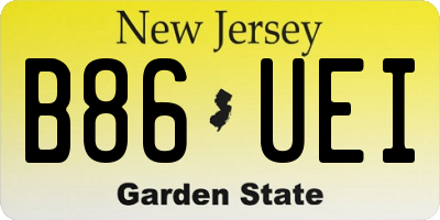 NJ license plate B86UEI
