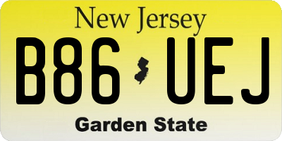 NJ license plate B86UEJ