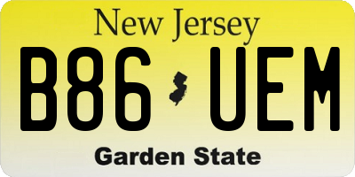 NJ license plate B86UEM