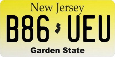 NJ license plate B86UEU