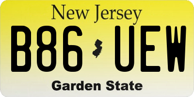 NJ license plate B86UEW