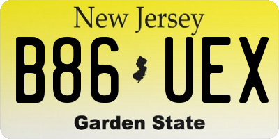 NJ license plate B86UEX