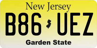 NJ license plate B86UEZ