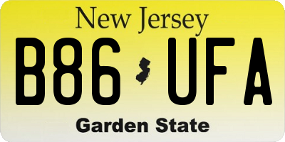 NJ license plate B86UFA