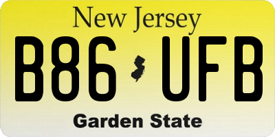 NJ license plate B86UFB