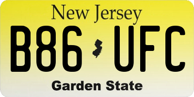NJ license plate B86UFC