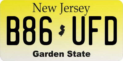 NJ license plate B86UFD