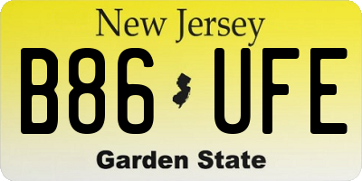 NJ license plate B86UFE