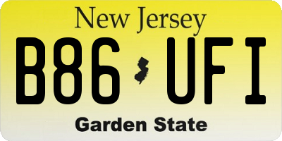 NJ license plate B86UFI