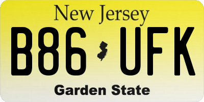 NJ license plate B86UFK