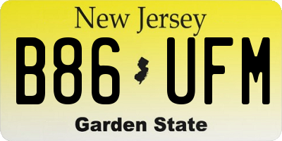 NJ license plate B86UFM