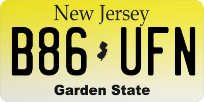 NJ license plate B86UFN