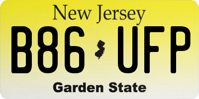 NJ license plate B86UFP