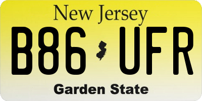 NJ license plate B86UFR