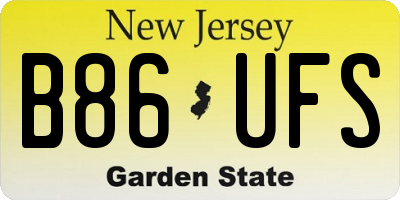 NJ license plate B86UFS
