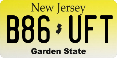 NJ license plate B86UFT