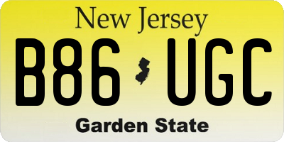 NJ license plate B86UGC