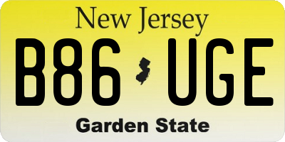 NJ license plate B86UGE