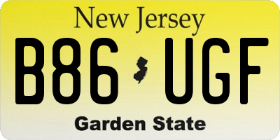 NJ license plate B86UGF