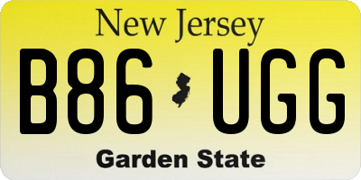 NJ license plate B86UGG