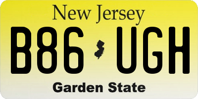 NJ license plate B86UGH