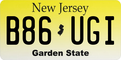 NJ license plate B86UGI