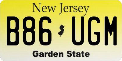 NJ license plate B86UGM