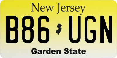 NJ license plate B86UGN