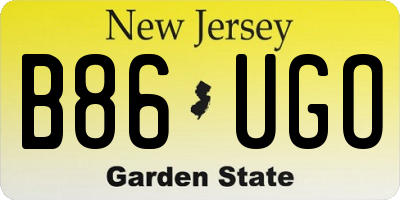 NJ license plate B86UGO